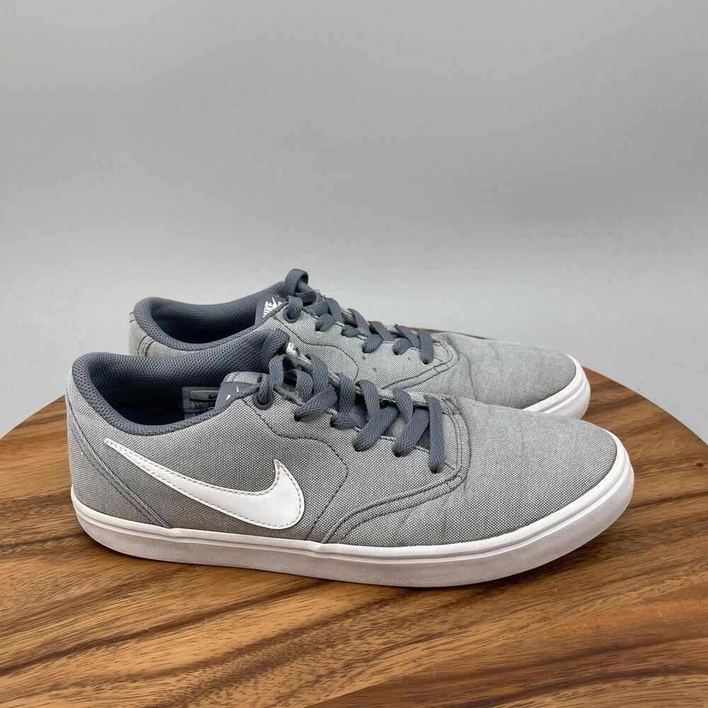 Nike SB Check Shoes Mens Size 9.5 Solarsoft Canvas Gray Skate Casual Walking